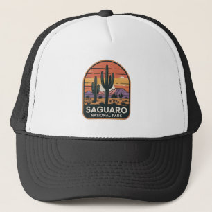 Saguaro-Nationalpark Vintage-Wüstenabzeichen Truckerkappe