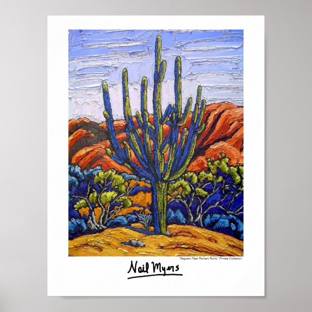 "Saguaro Near Romero Ruins" Poster (Vorne)