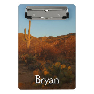 Saguaro Sonnenuntergang I Arizona-Wüstenlandschaft Mini Klemmbrett