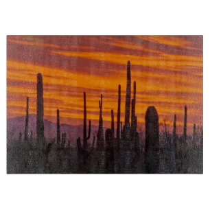 Saguaro, Sonnenuntergang, Saguaro-Nationalpark Schneidebrett