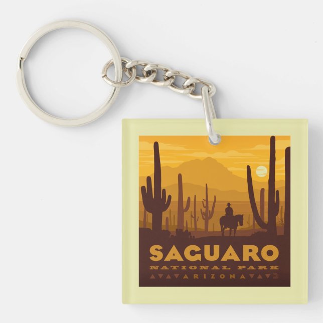 Saguaro Square Nationalpark | Arizona Schlüsselanhänger (Vorderseite)