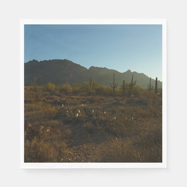 Saguaro Sunrise in Saguaro Nationalpark Serviette (Vorderseite)