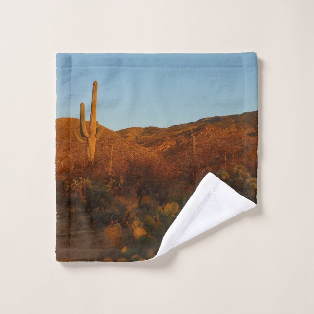 Saguaro Sunset I Arizona Désert Paysage (Gant de toilette)