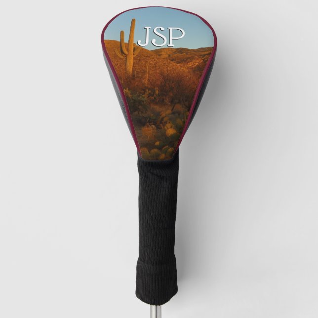 Saguaro Sunset I Arizona Wüste Landschaft Golf Headcover (Vorderseite)