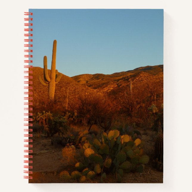Saguaro Sunset I Arizona Wüste Landschaft Notizbuch (Vorderseite)