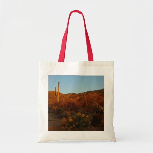 Saguaro Sunset I Arizona Wüste Landschaft Tragetasche (Vorne)
