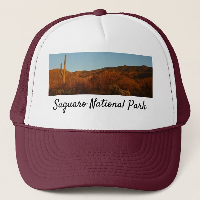 Saguaro Sunset I Arizona Wüste Landschaft Truckerkappe (Vorderseite)
