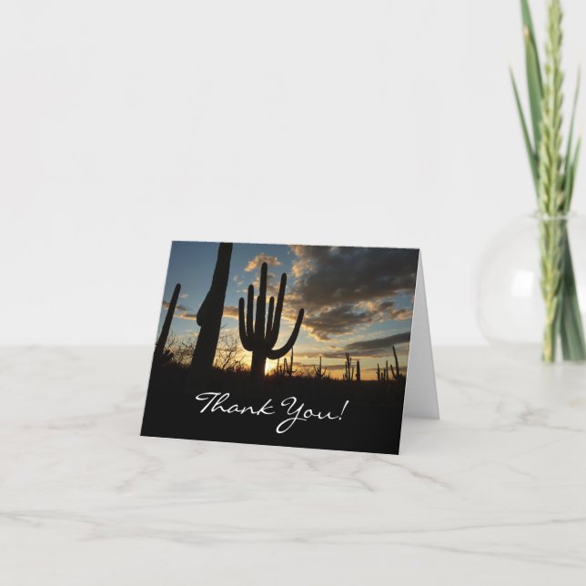 Saguaro Sunset II Arizona Dankeschön Karte (Vorderseite)