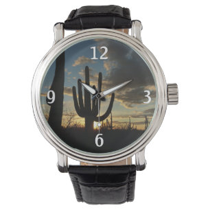 Saguaro Sunset II Arizona Wüste Landschaft Armbanduhr