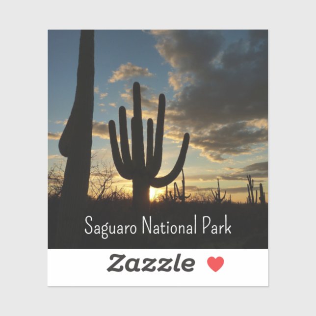 Saguaro Sunset II Arizona Wüste Landschaft Aufkleber (Blatt)
