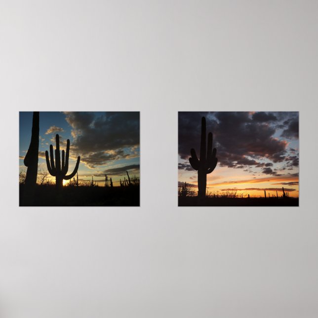Saguaro Sunset II Arizona Wüste Landschaft Bilderwand Sets (Vorderseite)