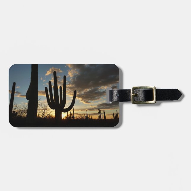 Saguaro Sunset II Arizona Wüste Landschaft Gepäckanhänger (Vorderseite horizontal)