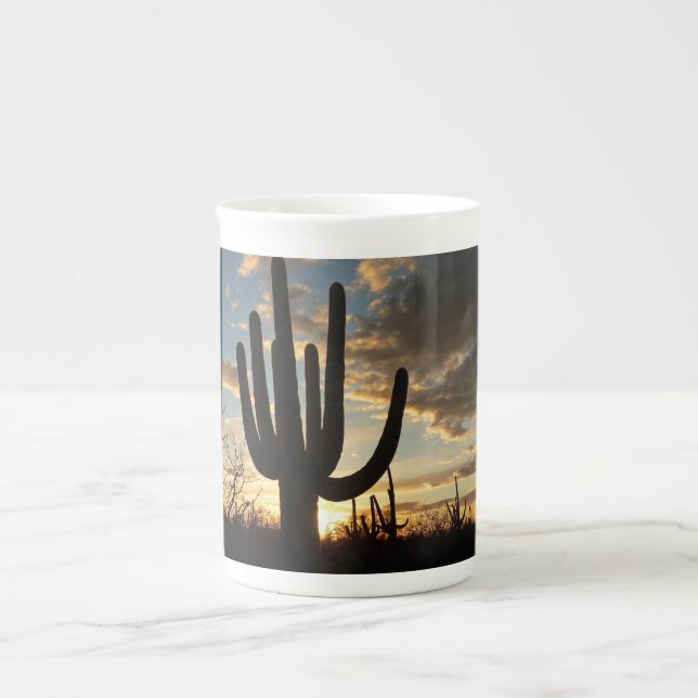 Saguaro Sunset II Arizona Wüste Landschaft Prozellantasse (Vorderseite)