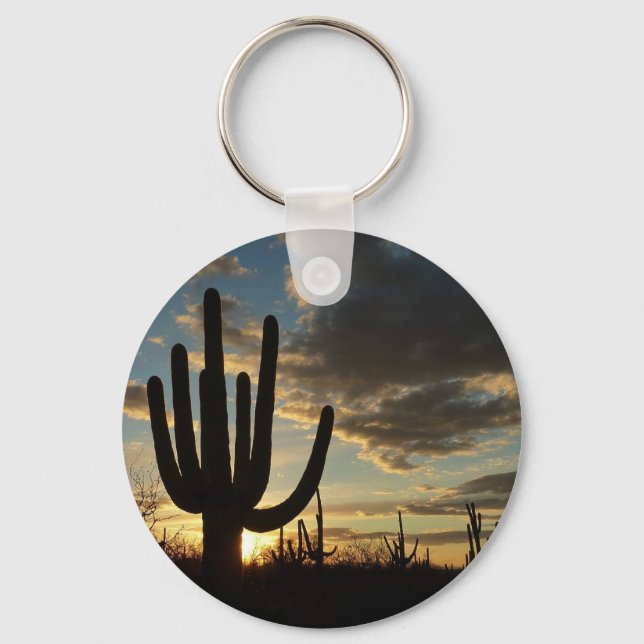 Saguaro Sunset II Arizona Wüste Landschaft Schlüsselanhänger (Vorderseite)