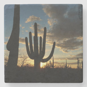 Saguaro Sunset II Arizona Wüste Landschaft Steinuntersetzer