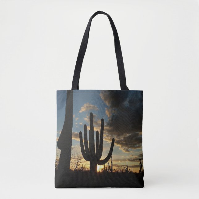 Saguaro Sunset II Arizona Wüste Landschaft Tasche (Vorderseite)