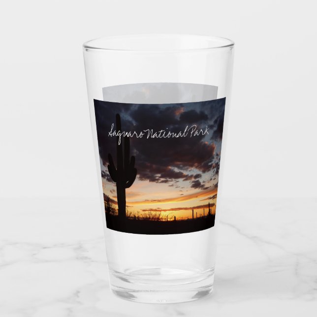 Saguaro Sunset III Arizona Wüste Landschaft Glas (Vorderseite)