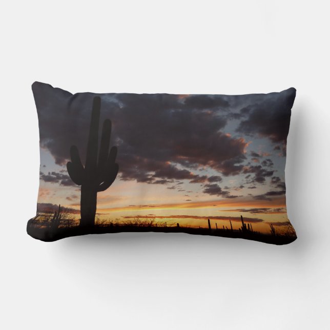 Saguaro Sunset III Arizona Wüste Landschaft Lendenkissen (Vorderseite)