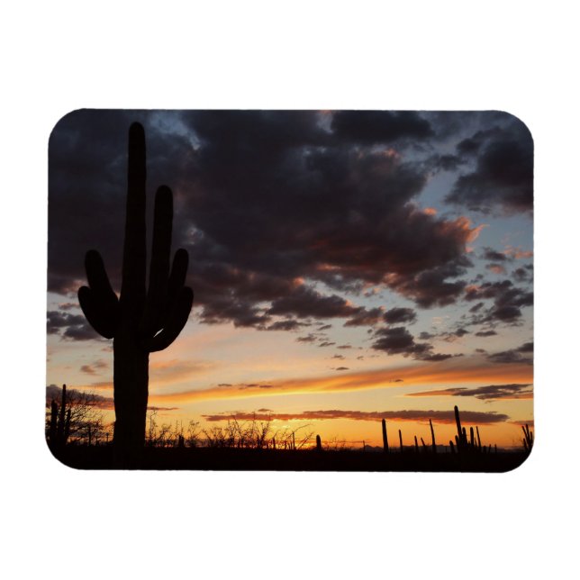 Saguaro Sunset III Arizona Wüste Landschaft Magnet (Horizontal)