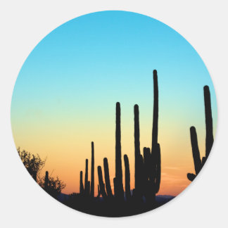 Saguaro Sunset Runder Aufkleber