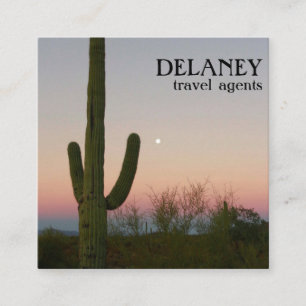 Saguaro Sunset Wüste Foto Garden Quadratische Visitenkarte