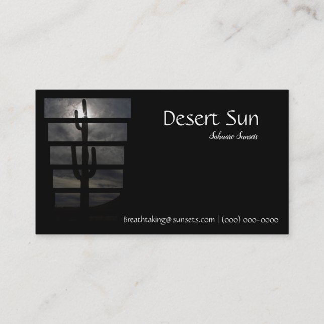 Saguaro Wüste Arizona Sunset Visitenkarte (Vorderseite)