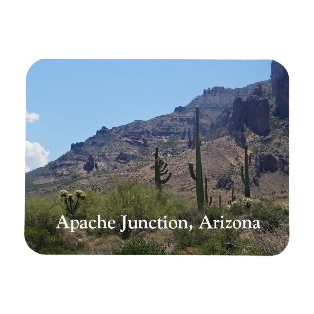 Saguaros und Berge Magnet (Horizontal)
