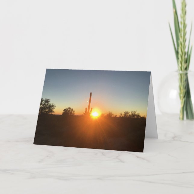 Saguarosonnenuntergang-Beileidskarte Karte (Vorderseite)