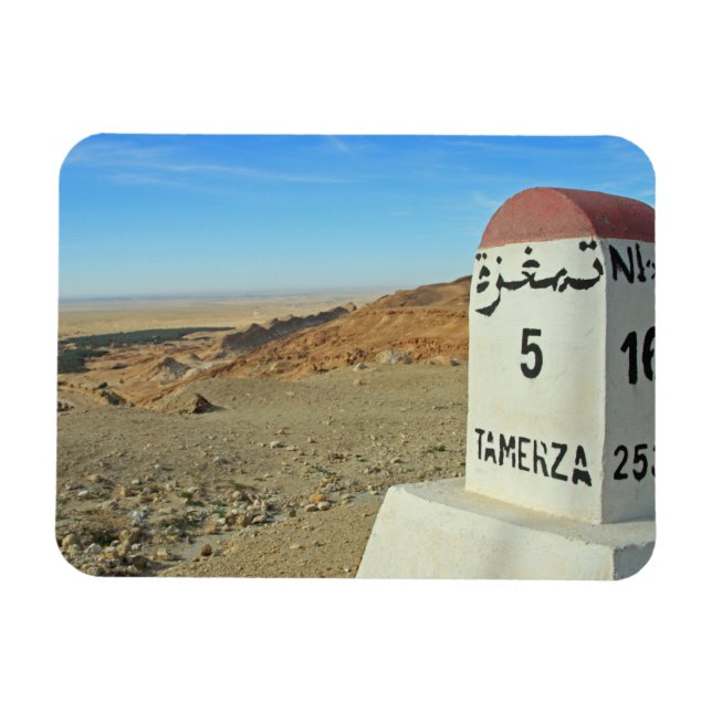Sahara-Meilenstein, Tunesien Magnet (Horizontal)