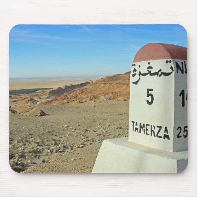Sahara-Meilenstein, Tunesien Mousepad (Vorne)