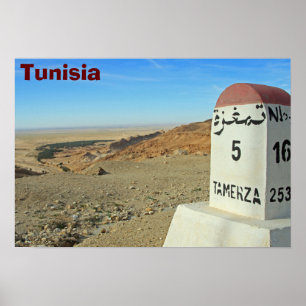 Sahara-Meilenstein, Tunesien Poster