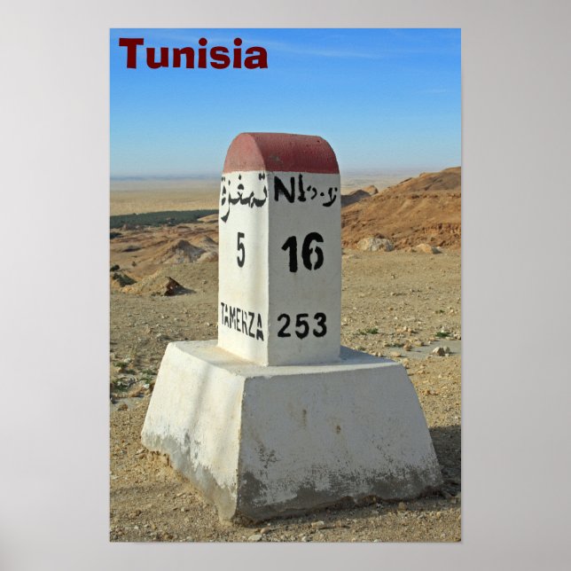 Sahara milestone, Tunisia Poster (Vorne)