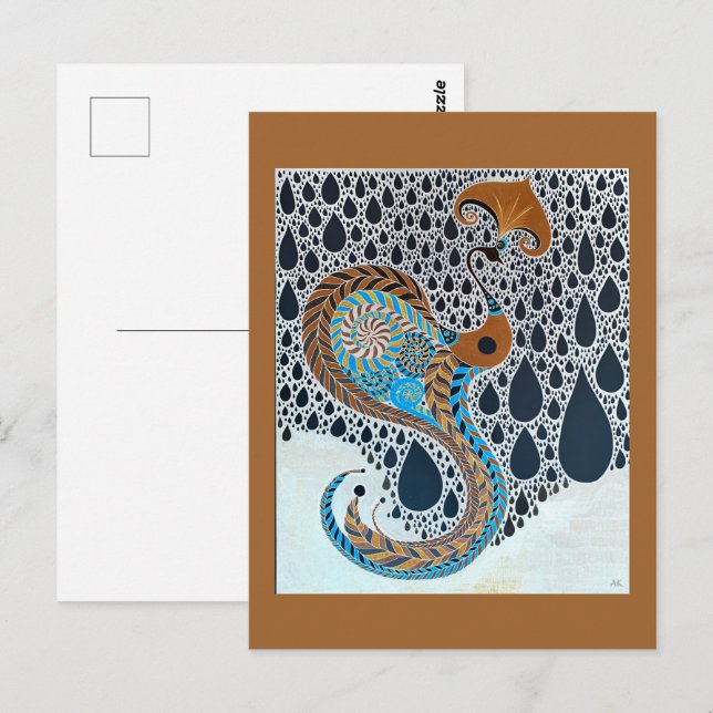 Sahara Pearls Stamm Exotic Peacock Postkarte (Vorne/Hinten)