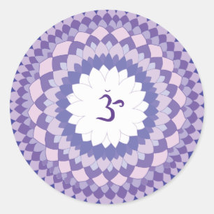 Sahasrara chakra mandala runder aufkleber