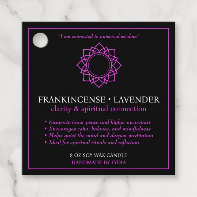 Sahasrara Crown Chakra Candle Label (Vorderseite)