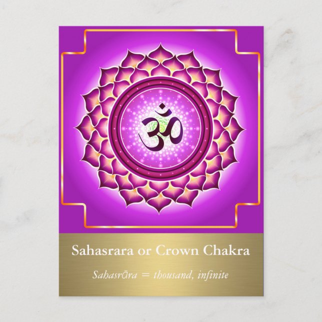 Sahasrara oder Crown Chakra Postcard Postkarte (Vorderseite)