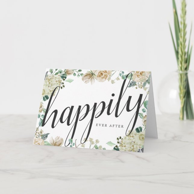 SahneAquarell Blumenglücklich Wedding seitdem Karte (Vorderseite)