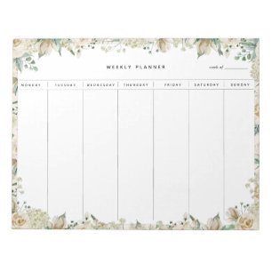 SahneAquarell-wöchentlicher mit Blumenplaner Notizblock