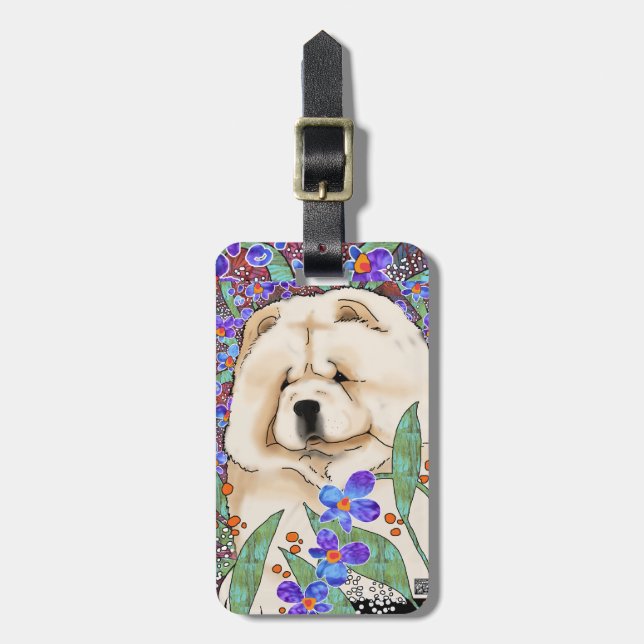 SAHNEbatikchow-chow Gepäckanhänger (Vorderseite vertikal)