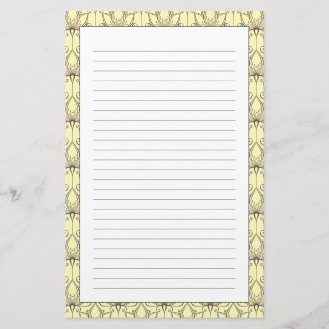 Sahneblumenmuster Briefpapier (Vorderseite)
