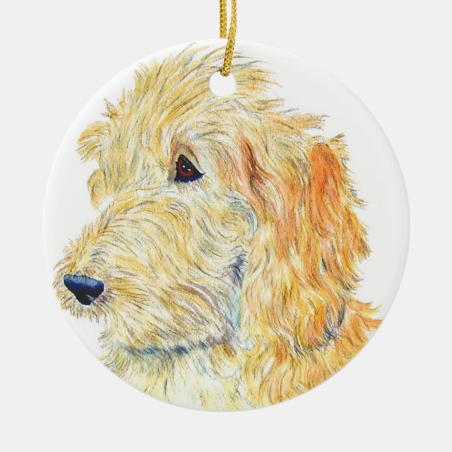 SahneLabradoodle Keramik Ornament (Vorne)