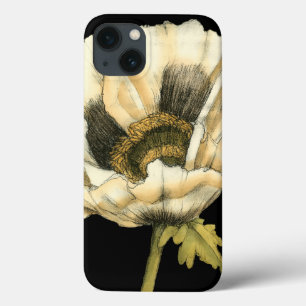 Sahnemohnblumen-Blume auf schwarzem Hintergrund Case-Mate iPhone Hülle