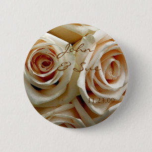 SahneRosen-Blumenstrauß - runder Knopf Button