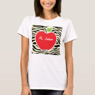 Sahnezebra-Streifen-Tierdruck; Apple T-Shirt