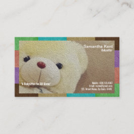 Sahnige flockige Teddybär-Babysitter-Visitenkarte Visitenkarte