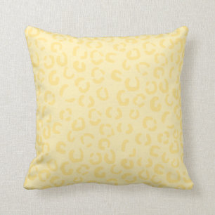 Sahniges gelbes Leopard-Druck-Muster Kissen