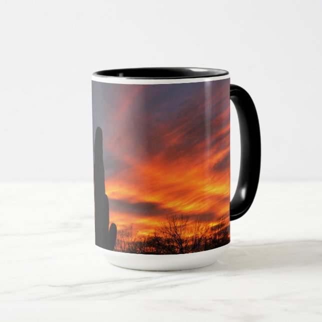 Sahuaro Kaktus mit einer genialen Arizona Sonnenun Tasse (VorderseiteRechts)