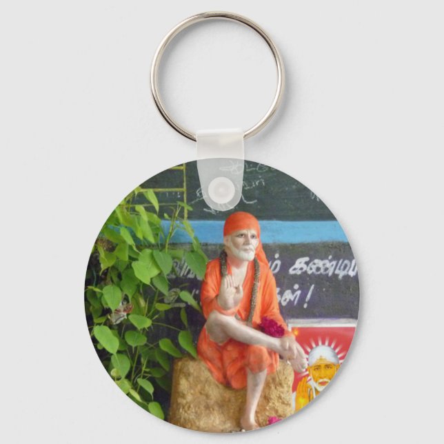 Sai Baba am Auto Stand Schlüsselanhänger (Vorderseite)