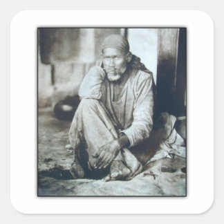 Sai Baba Orignal-Bild Quadratischer Aufkleber