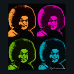 Sai Baba Pop Art Poster<br><div class="desc">Wenn Sie Ihre Mutter ehren,  wird die Mutter des Universums Sie vor Schaden schützen. Sai Baba</div>